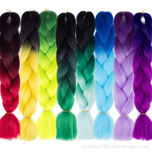 Free sample ombre Jumbo Braiding Hair 24 inches 100g crochet Braid Hair Extension Synthetic Hair Crochet Pre Stretched